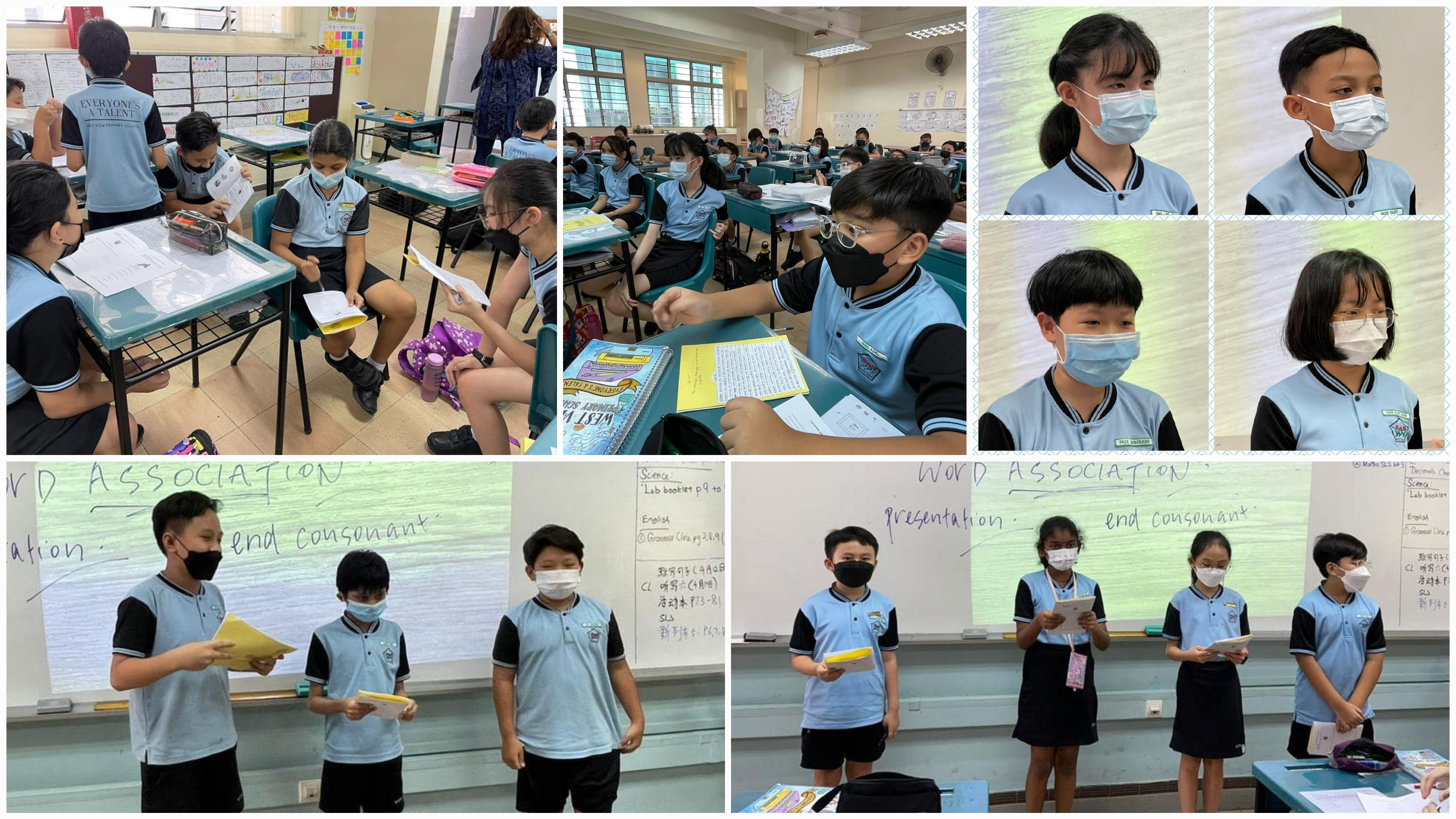 Primary 5 pupils persuading their peers on given topics