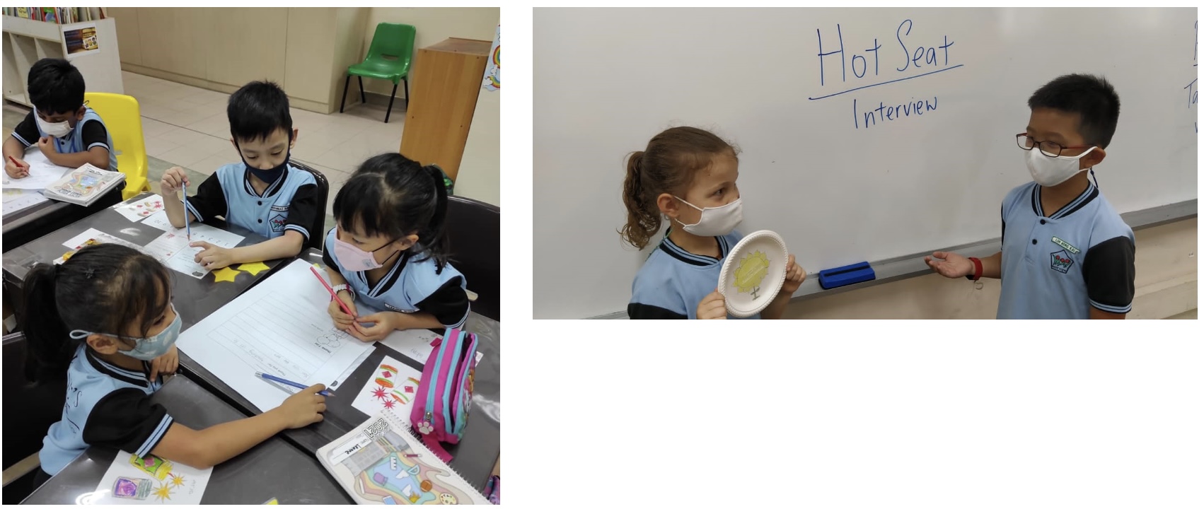 Pre-writing activity: Group work and hot seat activity to generate ideas for writing