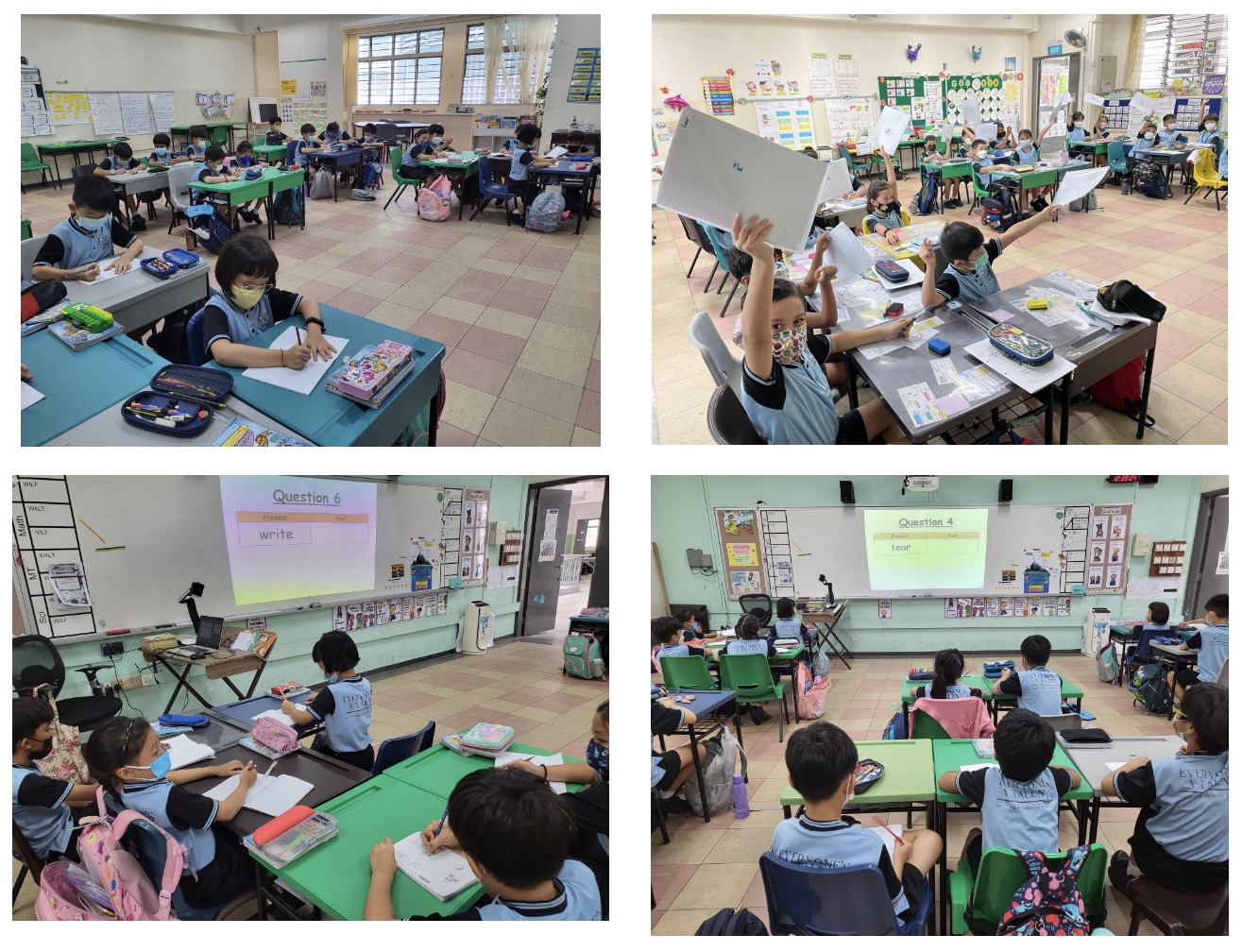 Pupils being accustomed to the routine and being participative in class